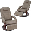 RecPro Nash 28' RV Euro Chair Recliner | Modern Design | RV Furniture | Swivel Base | Recliner Chair (2 Chairs, Putty)