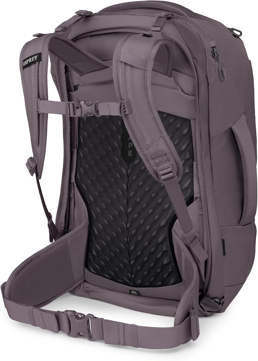 Osprey Fairview 40L Women's Travel Backpack - Carry On Bag with Laptop Sleeve and Toiletry Pocket, Graphite Purple