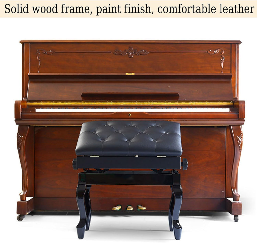 Piano Bench Piano Bench with Storage Piano Accessories Piano Bench Adjustable Height Vanity Stool Piano Bench Black Length 56cm*Width 34cm