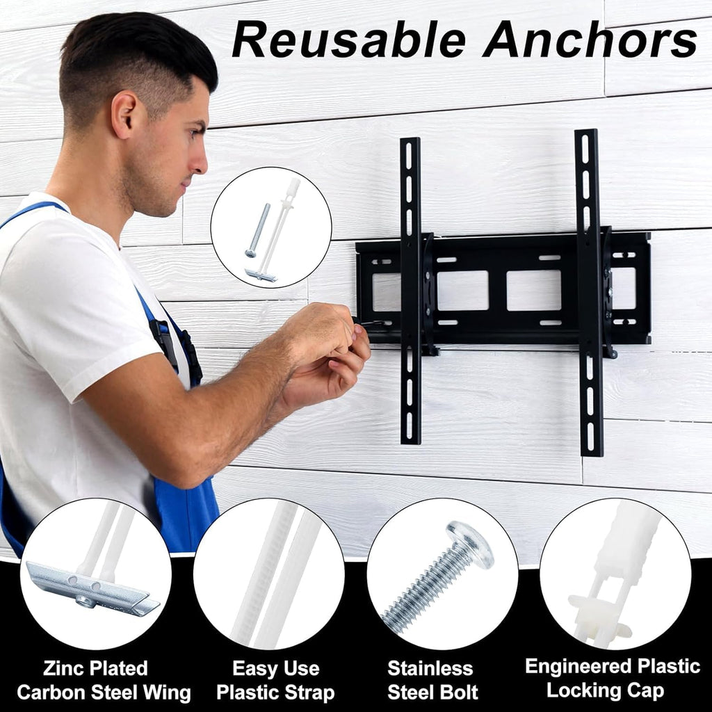 Heavy Duty Drywall Anchor Bolts with 1/4'-20 Fastener Suitable for TV Mounting Hollow Wall Anchor Bolt Screw Kit Supports Up to 270 lbs Each on 1/2 Inch Drywall Pack of 200