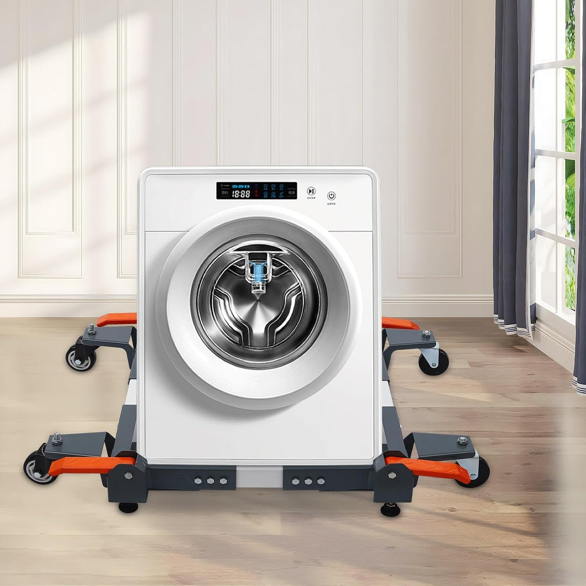 Adjustable Heavy Duty Mobile Base For Small Mechanical Equipment 4 Universal Wheels 47.7 * 35.9 * 5.9 in Grey
