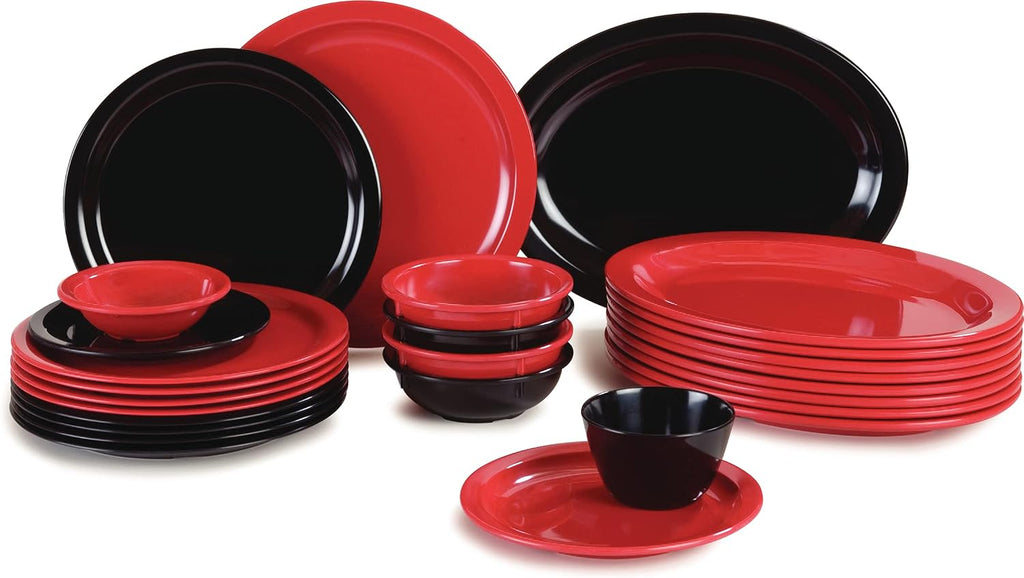 Carlisle FoodService Products Kingline Reusable Plastic Plate Dessert Plate for Home and Restaurant, Melamine, 6.5 Inches, Black, (Pack of 48)
