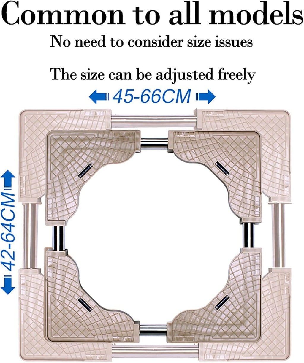 Washing Machine Base, Universal Movable Adjustable Washer and Dryer Base, Multi-functional Movable Fridge Stand Dolly Roller for Washing ( )