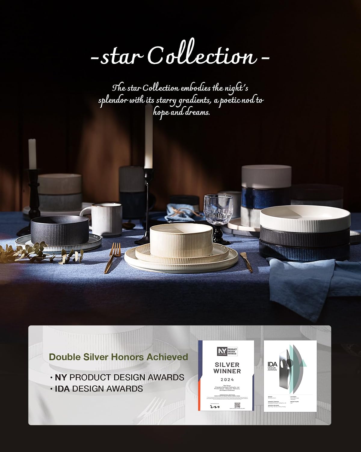 Famiware Star 16-Piece Stoneware Dinnerware Set with Trim, Service for 4 -Ceramic Mugs, Plates and Bowls, Modern Rustic Dishes with High Edge, Chip/Scratch Resistant, Microwave/Dishwasher Safe, Cream