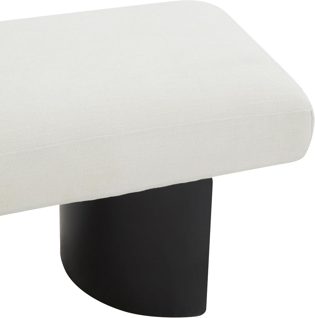 SAFAVIEH Couture Collection Raelee Modern Contemporary White/Black Metal Legs Bench