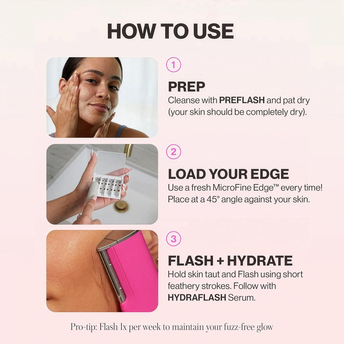 DERMAFLASH LUXE+ Sonic Dermaplaning Tool for Face Peach Fuzz Removal, Anti-Aging and Exfoliation