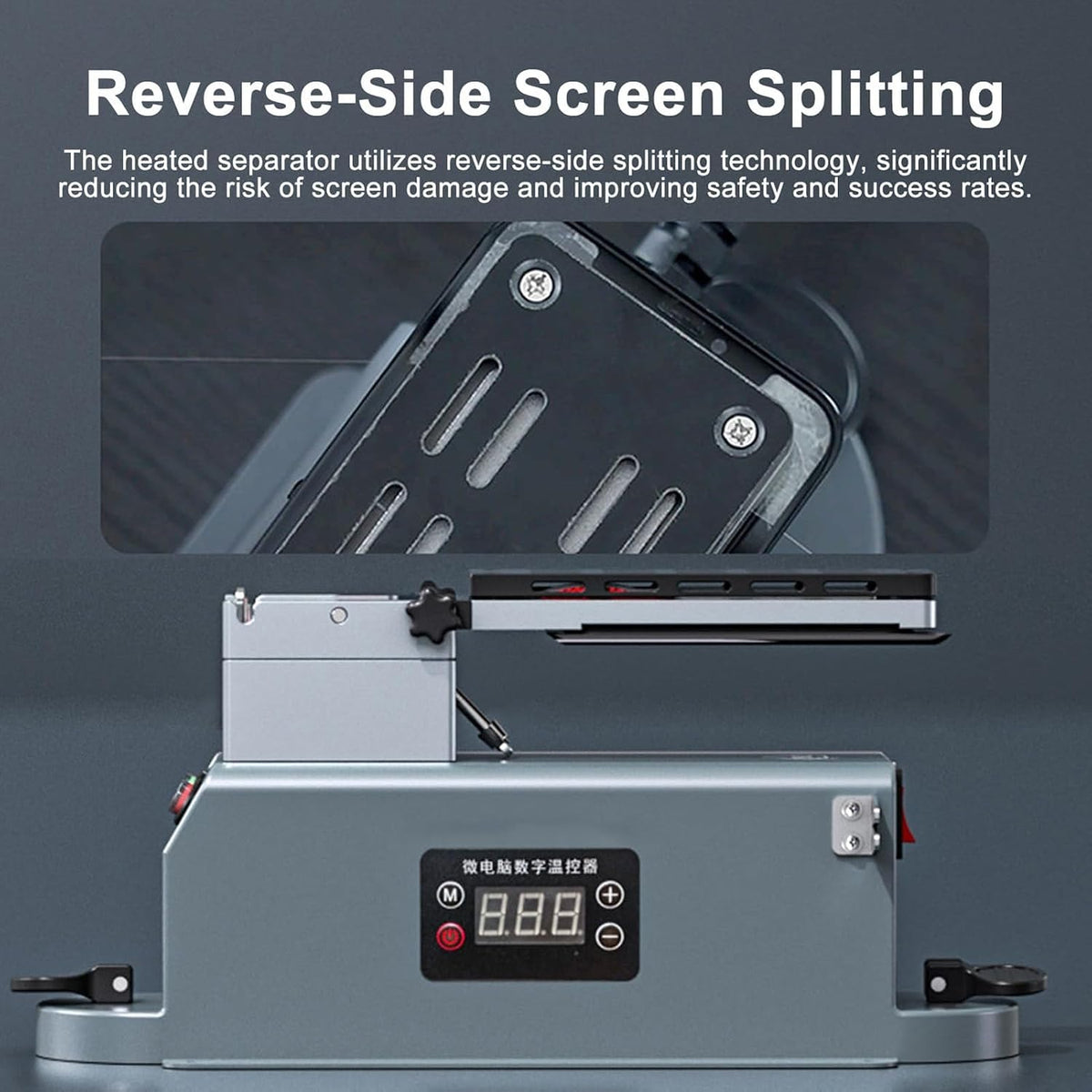 Advanced 300W Heated Phone Screen Glass Separator, 7-inch Universal Platform with Anti-Slip Strong Suction Base for Efficient Reverse Split Screen Tech