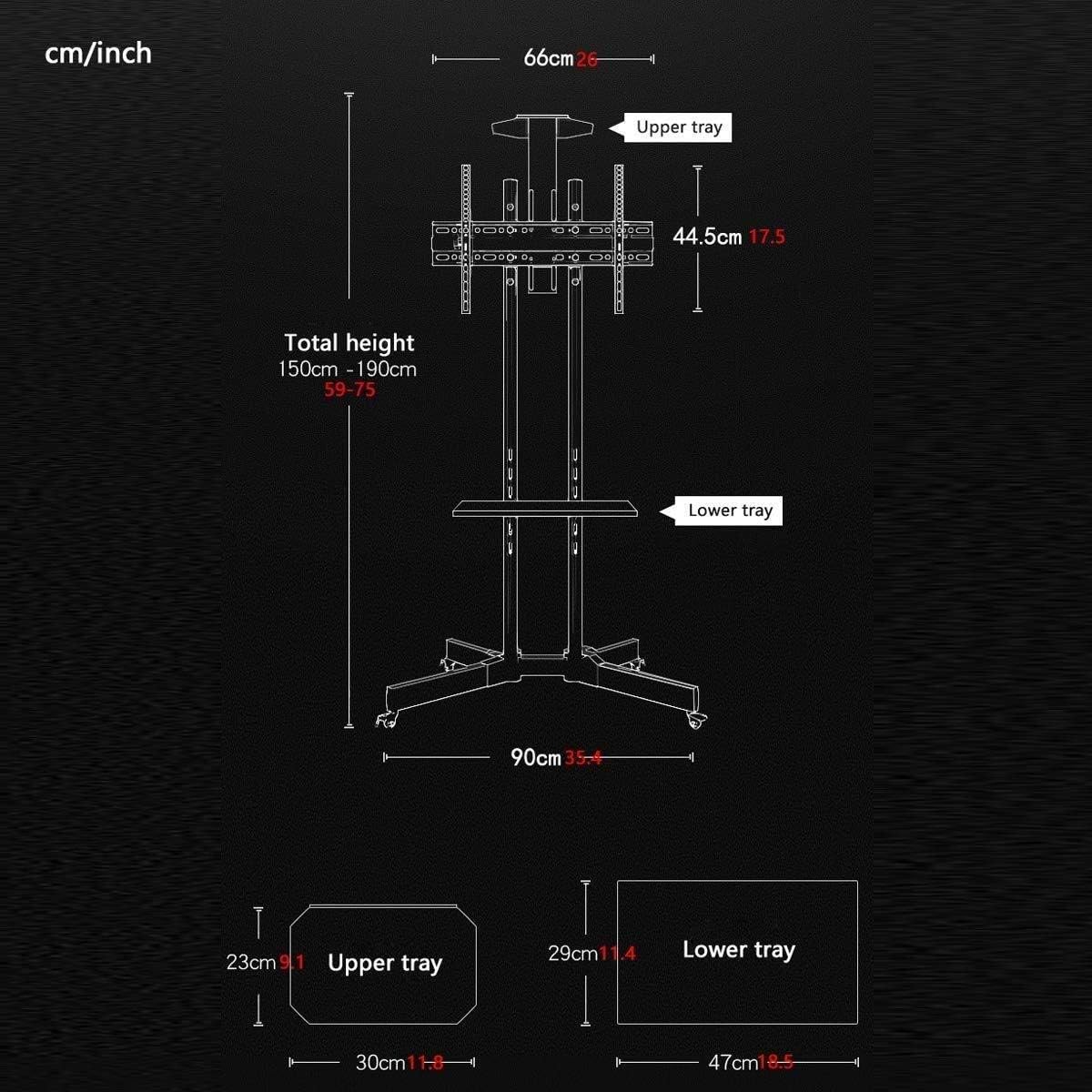 Universal TV Stand, TV Bracket Mount Mobile TV Stand Cart for 37-60 Inch with Wheel Stand Height Adjustable TV Base Stand