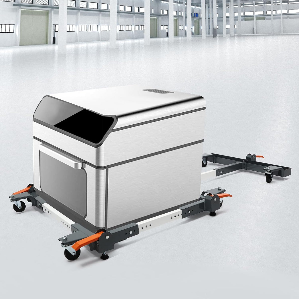 Heavy Duty Mobile Base, 600 lbs Industrial Adjustable Equipment Dolly, Universal Steel Mobile Base with Locking Casters for Factory/Home Use, 23-76 Inch Length Adjustment