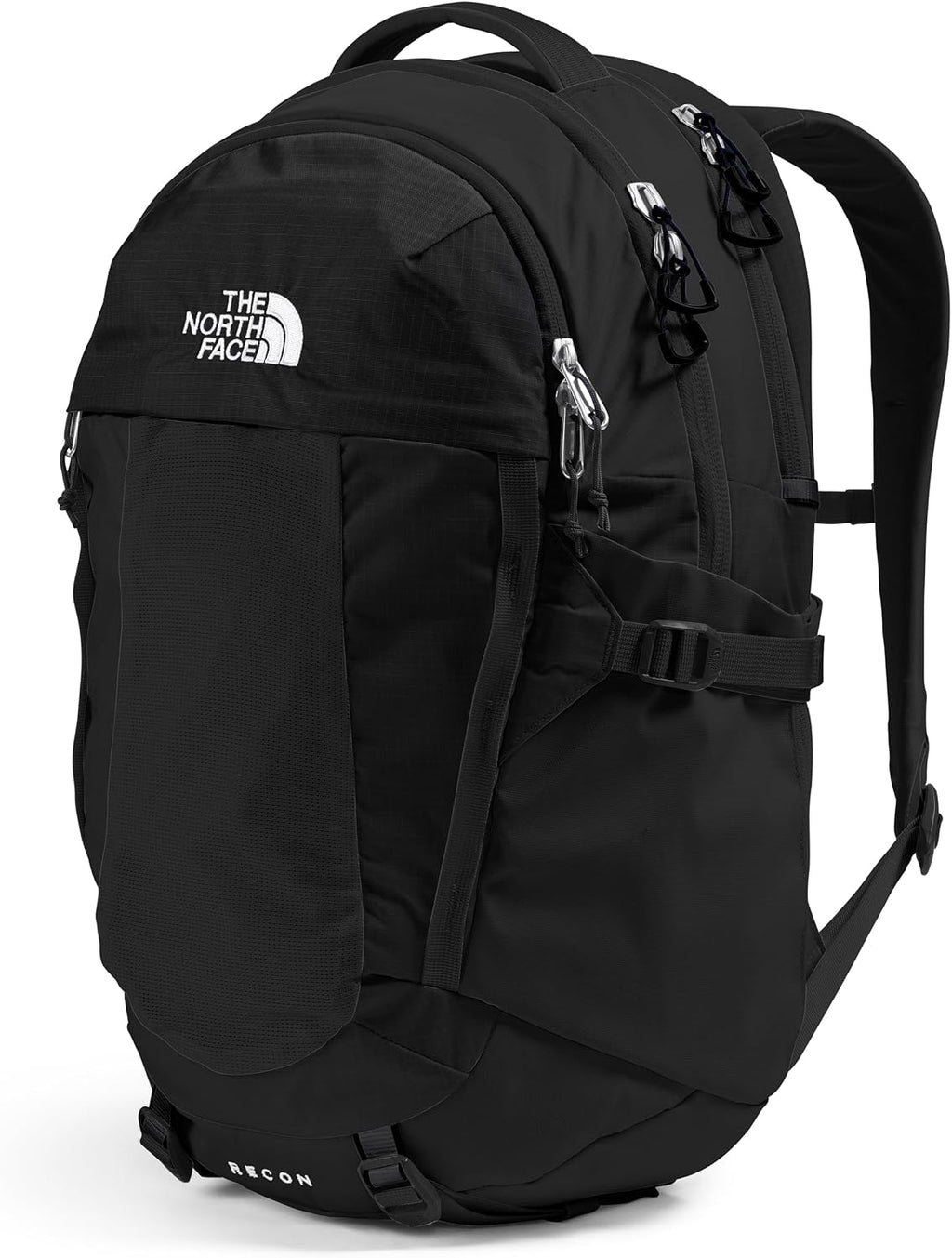 The North Face Women's Recon Everyday Laptop Backpack - Commuter Travel Bag, 18' Laptop Sleeve, Water-Repellent, TNF Black/TNF Black-NPF, One Size