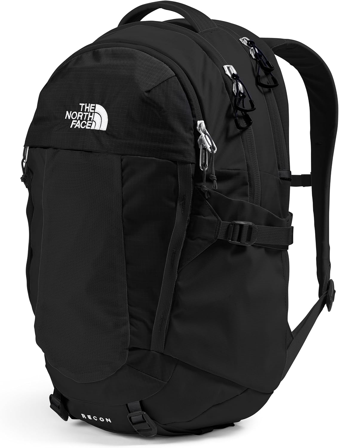 The North Face Women's Recon Everyday Laptop Backpack - Commuter Travel Bag, 18' Laptop Sleeve, Water-Repellent, TNF Black/TNF Black-NPF, One Size
