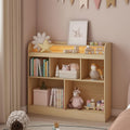 Lkeiyay Open Shelf Kids Bookcase,Montessori Toy Organizer with LED Lights - Oak Wooden Open Bookcase for Kids, Bedroom, Back to School,Playrooms & Nurseries