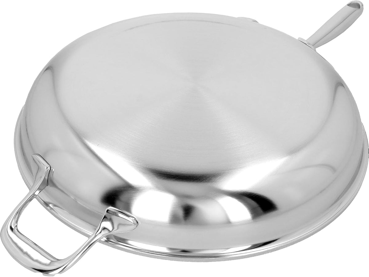 Demeyere Atlantis Proline 12.6-inch Stainless Steel Fry Pan with Helper Handle