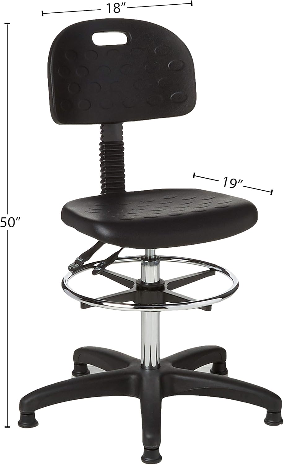 Safco Products 6912 Soft Tough Extended Height Deluxe Workbench Chair, Black