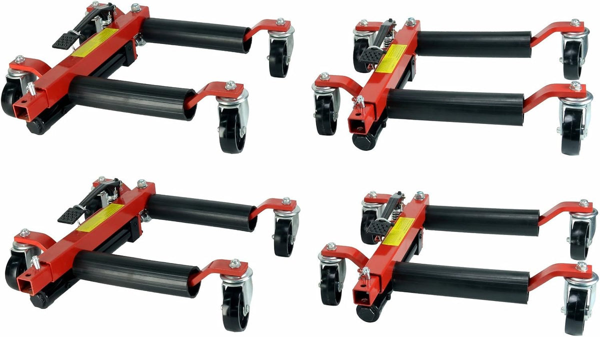 (4) Dragway Tools 12 in. 1500 lb. Hydraulic Wheel Dolly Vehicle Positioning Jacks Lift Hoist
