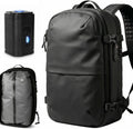 Expandable Vacuum Travel Backpack with Compression System & Pump | 60L Carry On Backpack with TSA Lock, Laptop Sleeve & Water Resistant Shell | Black
