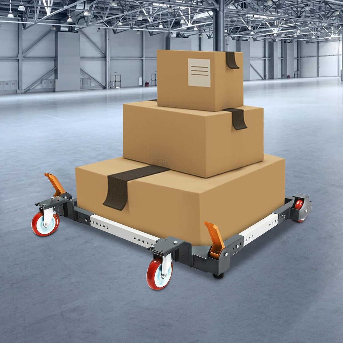 Adjustable Mobile Base, 1500 lbs Heavy Duty Mobile Base with 2 Universal Wheels&Fixed Casters, Adjustable Moving Mobile Base for Factories and Homes, 32.6 * 33.43 * 5.87 in