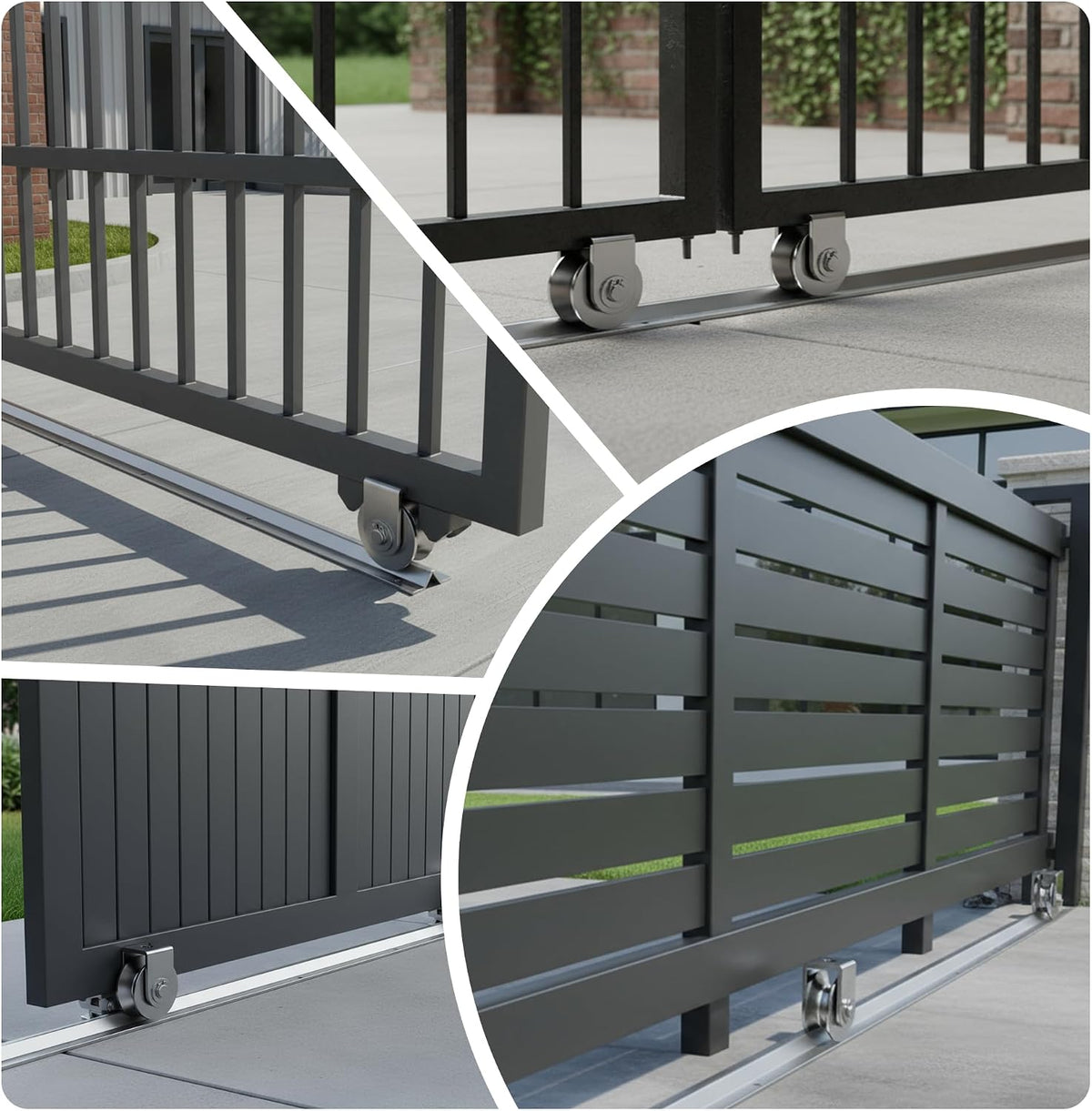 36 Ft V-Track Galvanized Inverted V Track with Hammer Drive in Anchors for Sliding Rolling Chain Rack Driveway Gate, Heavy Duty Sliding Driveway Gate Track