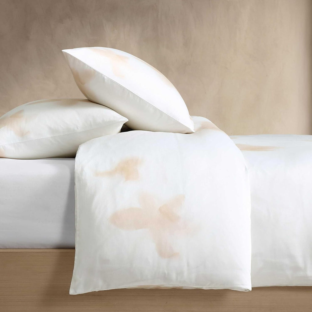 Calvin Klein - King Comforter Set, Cotton Sateen Bedding with Shams, Soft and Breathable, Smooth Silky Feel with Subtle Sheen, Lightweight All-Season Comforter, Liquid Floral Beige