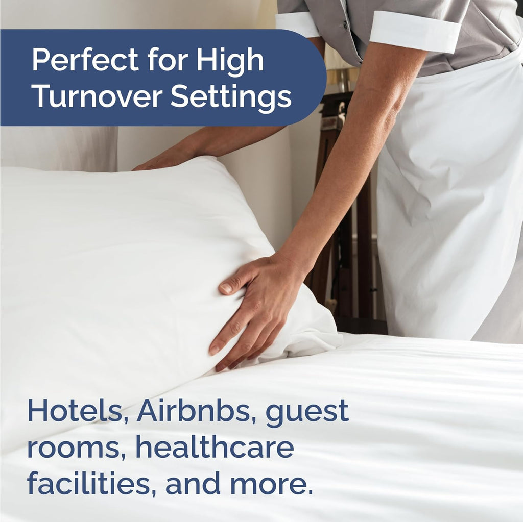 Bulk Case Pack of 16 Sheet Sets - (16) Complete Sheet Sets - Bulk Full Bedding - Wholesale Case Pack for Hotels, Spa & Airbnbs - Deep Pocket, Fade & Wrinkle Free - Cooling & Breathable - Full, White