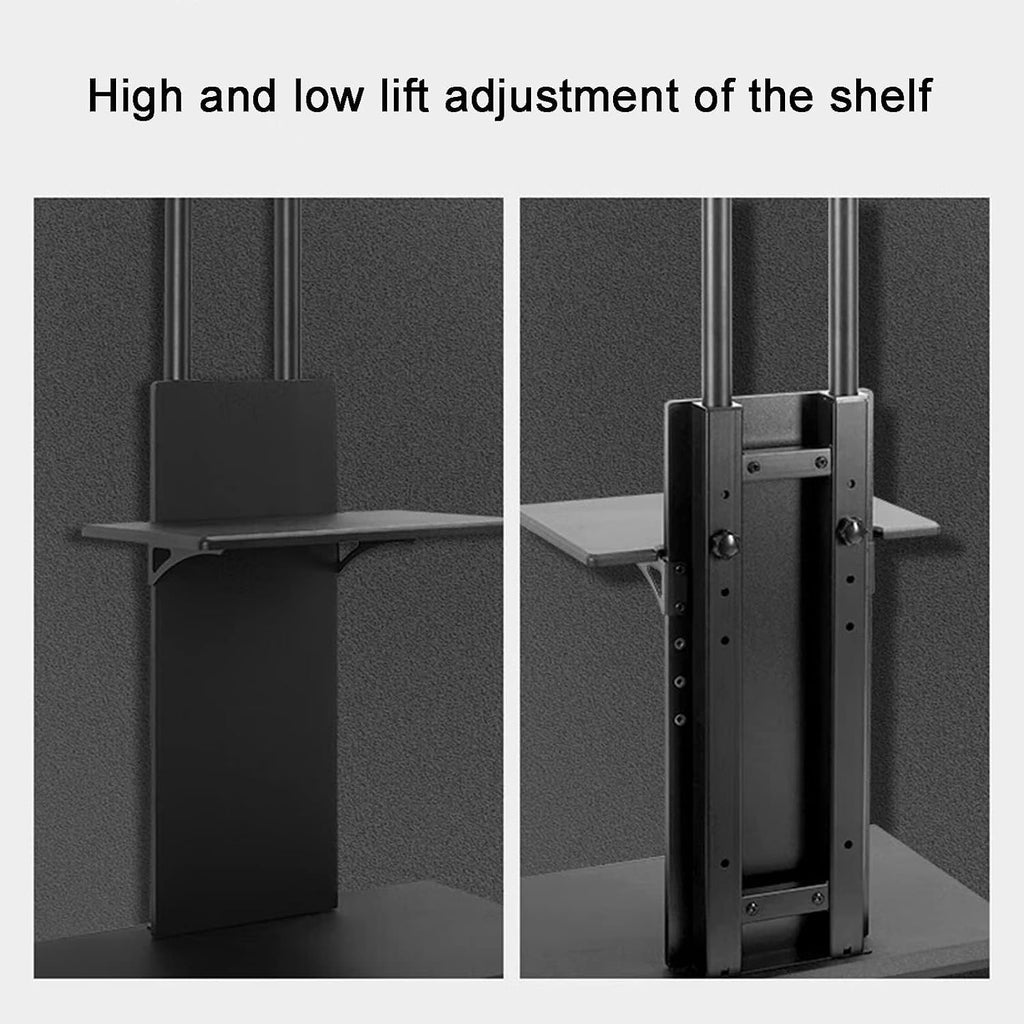 Universal TV Stand Swivel and Height Adjustable TV Mount Stand with Wood Base, Portable Floor TV Stand Holds - Mobile Stand, Floor TV Stand for 32-70 Inch TVs, Perfect for Corner &