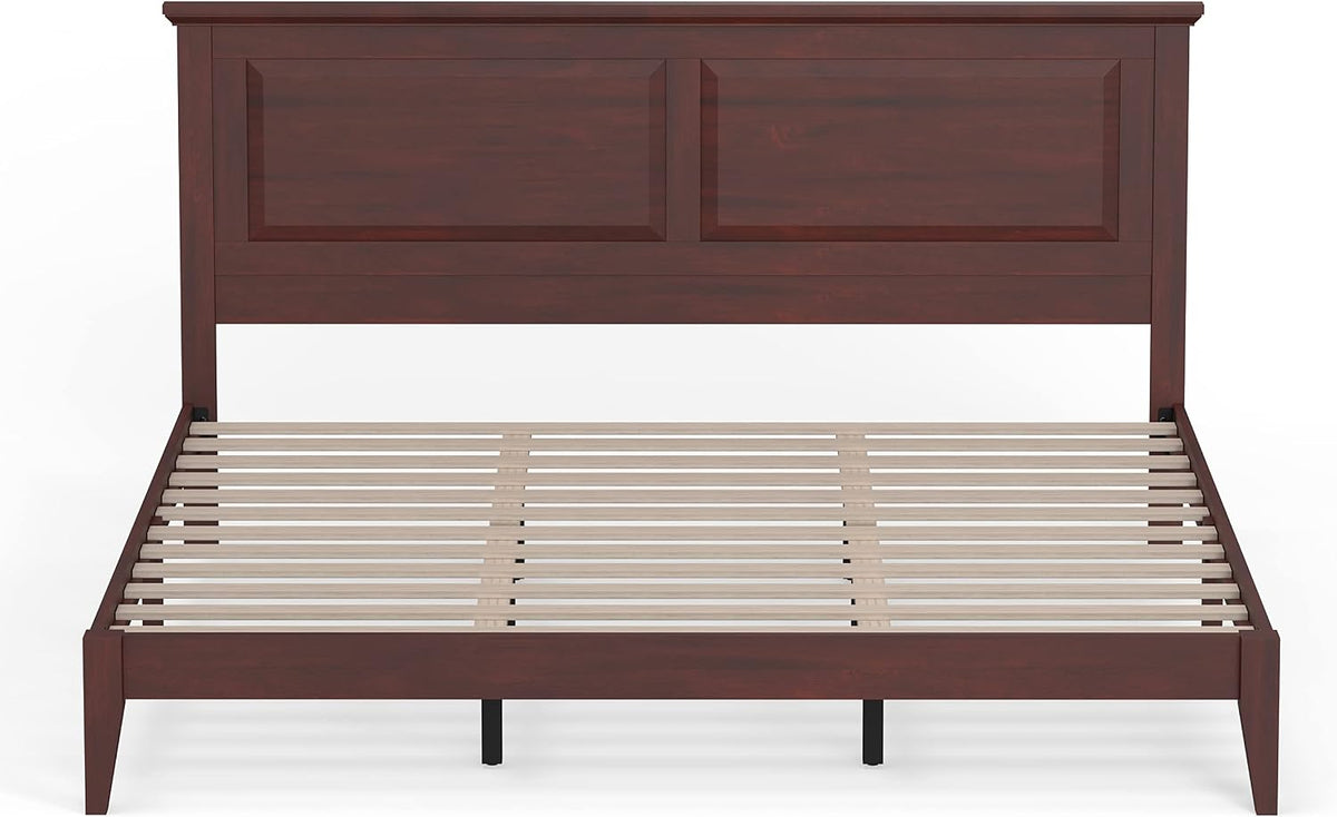 Glenwillow Home Cottage Style Solid Wood Platform Bed in King - Classic Cherry