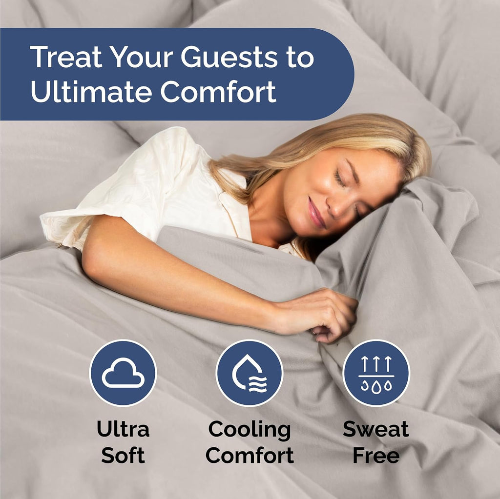 Bulk Case Pack of 12 Sheet Sets - (12) Complete Sheet Sets - Bulk King Bedding - Wholesale Case Pack for Hotels, Spa & Airbnbs - Deep Pocket & Wrinkle Free - Cooling & Breathable - King, Light Grey