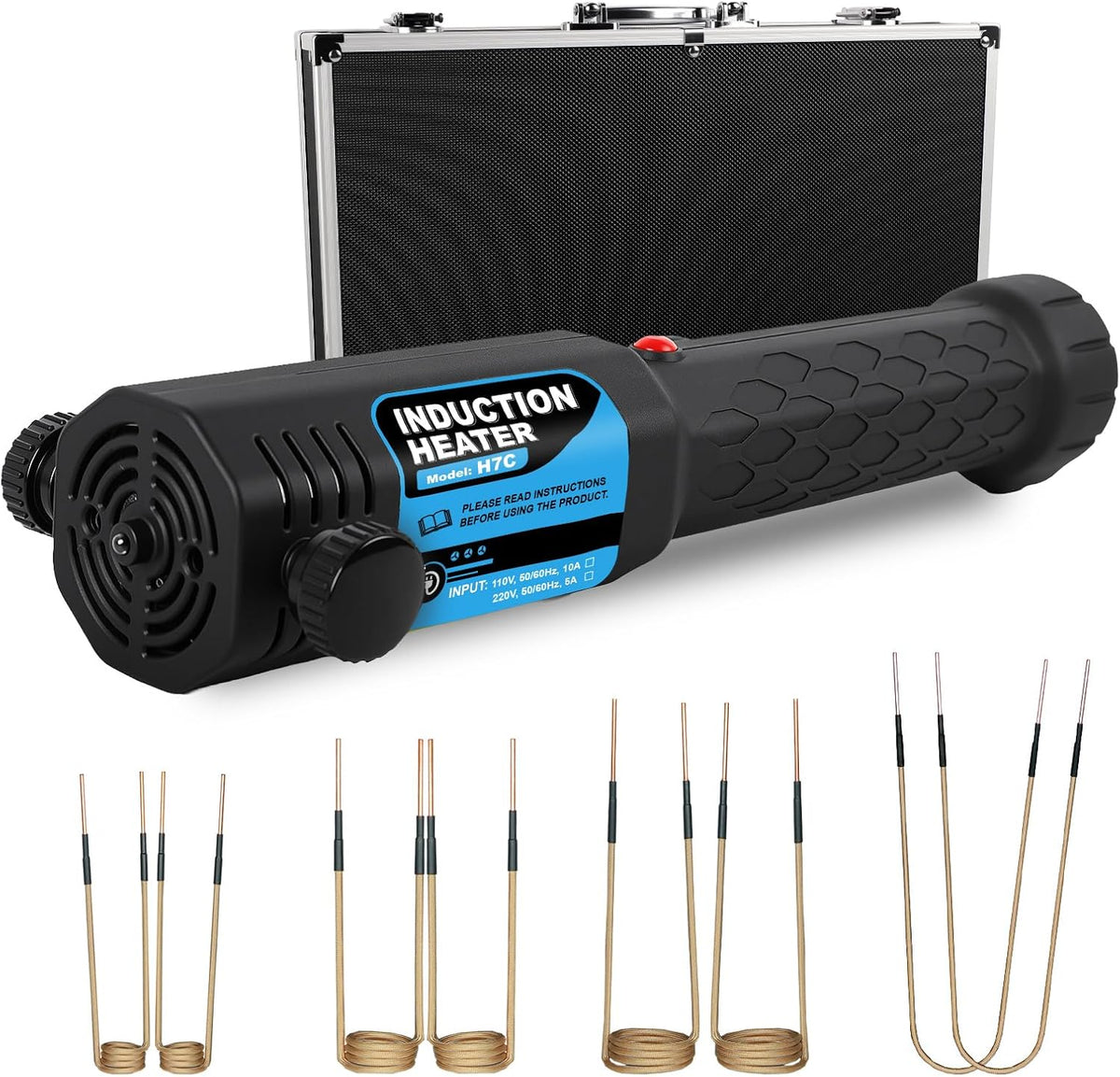 Induction Heater Bolt Removal, 1200W Induction Bolt Heater Tool with 8 Coils, Heat Stripped Bolt Remove for Rusted Nuts, Screws (Blue)