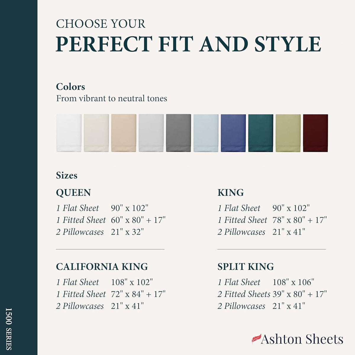 100% Egyptian Cotton Sheet Set Queen Size - Luxury 1500 Series Prestige Collection Damask Queen Sheet Set (4 PC, Dark Grey Stripe), Soft Cooling, Sateen Weave Sheets, 17' Deep Pocket