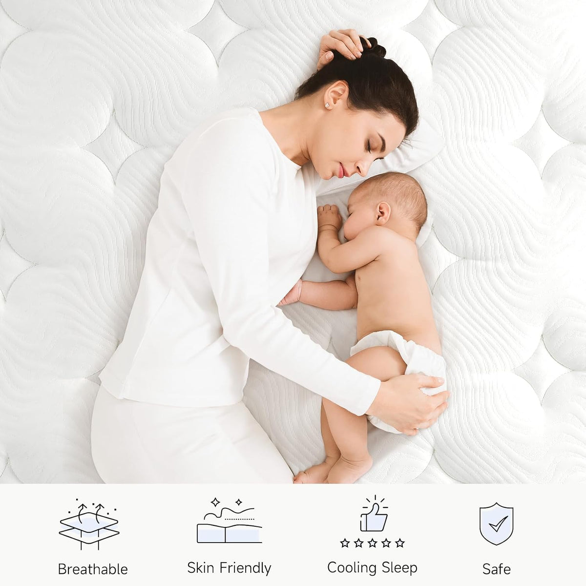 Vesgantti Full Size Mattress, 12 Inch Hybrid Innerspring Mattress in a Box with Memory Foam, Support & Pressure Relief, Medium Firm Feel for Adults(Full Size)