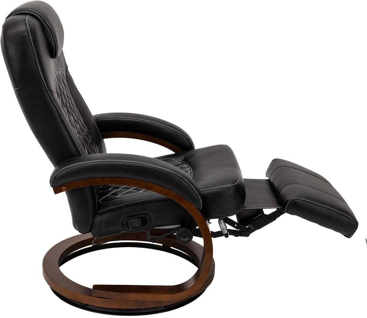 RecPro Nash 28' RV Euro Chair Recliner in Black | Modern Design | RV Furniture | Swivel Base | Recliner Chair (2 Chairs)