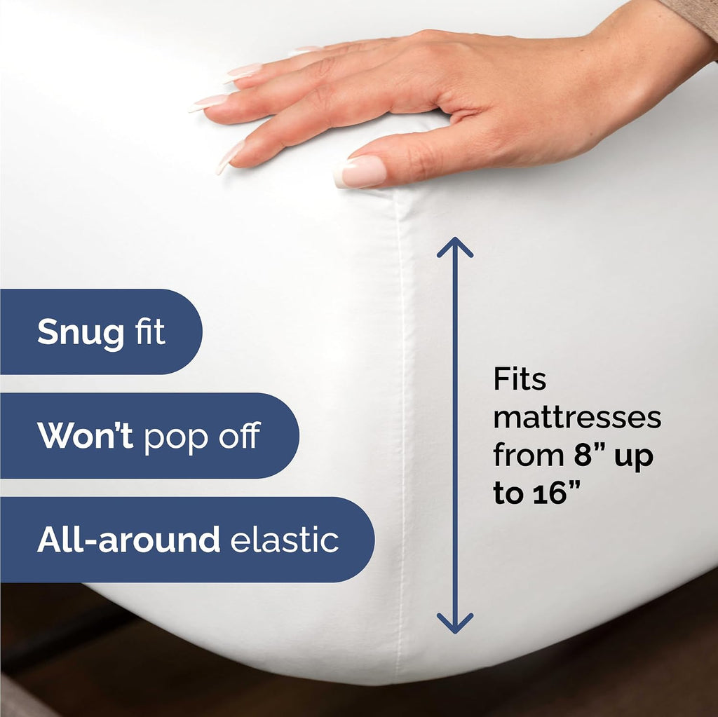 Bulk Case Pack of 10 Sheet Sets - (10) Complete Sheet Sets - Bulk Split King Bedding - Wholesale Case Pack for Hotels & Airbnbs - Deep Pocket & Wrinkle Free - Cooling & Breathable - Split King, White