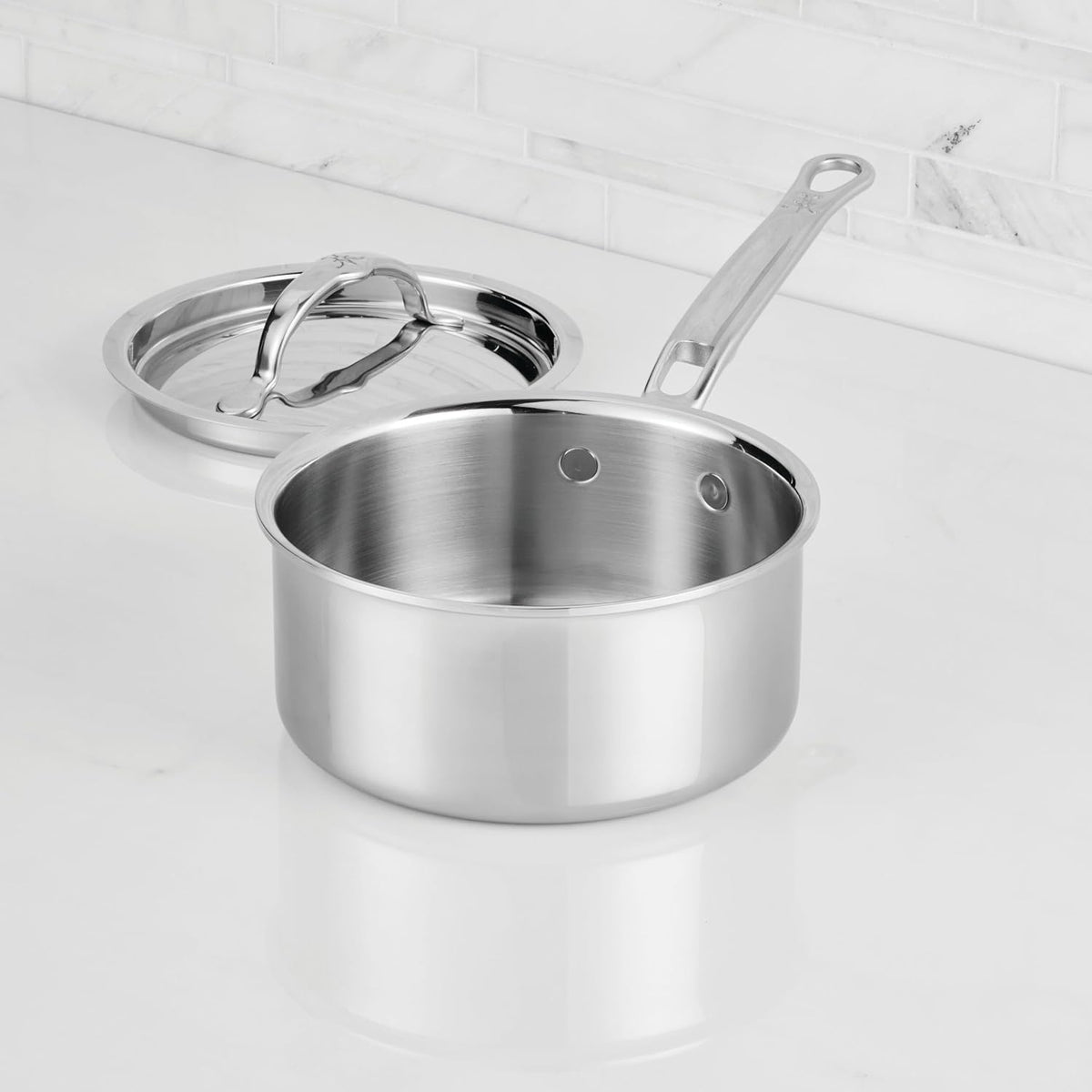 Hestan ProBond Luxe 1.5-Quart Saucepan with Lid, Professional Clad Stainless Steel, ProCore Tri-Ply Clad Construction, Polished Exterior, Induction & Oven Safe