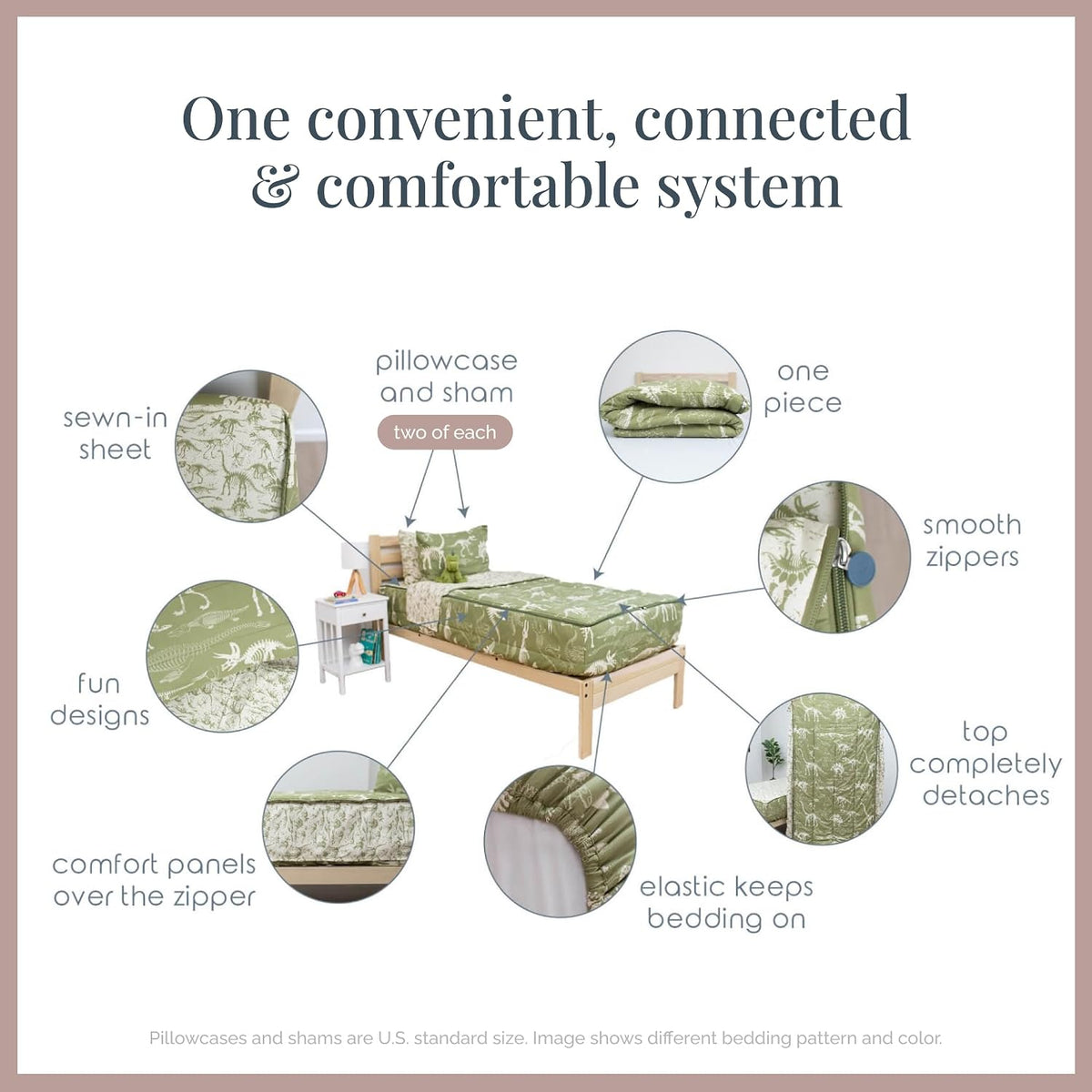 Beddy's Sports Theme Durable Zipper Bedding for Kids - Bed in a Bag - Blue Sheets with Baseball, Football, Basketball, Soccer Comforter - Includes Pillowcase & Sham - Easy to Make & Wash - Queen