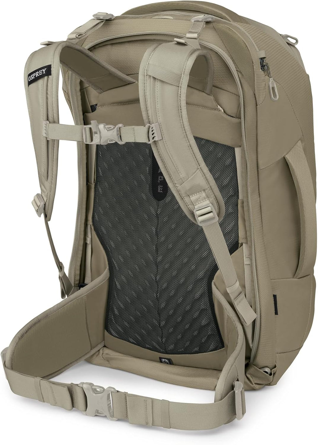 Osprey Fairview 40L Women's Travel Backpack - Carry On Bag with Laptop Sleeve and Toiletry Pocket, Sawdust-Olive Tan