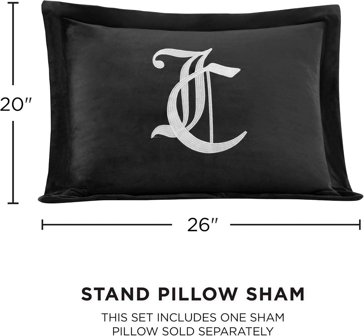 Juicy Couture - Comforter Set - Gothic Design Bedding - Twin/Twin XL - 2 Piece Set Includes (1) 90' x 68' Comforter and (1) 20' x 26' Sham - Wrinkle Resistant - Premium Bedroom Decor - Black