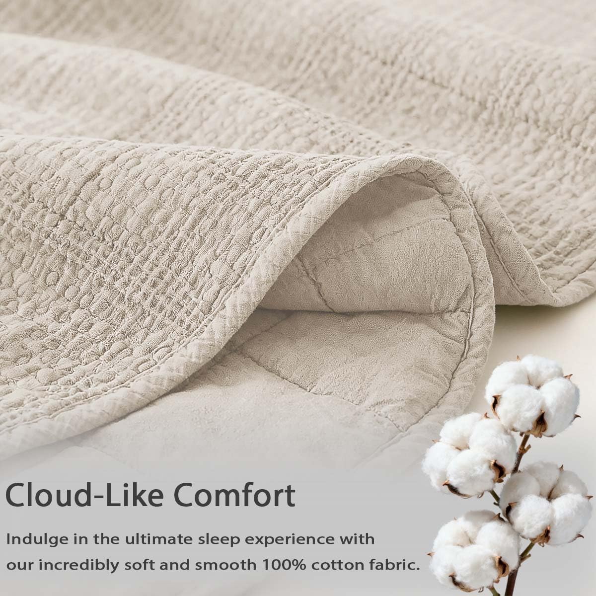 90x92 Queen Size Quilt Set with Pillow Shams Quilted Bedding Cover Ultra Soft Bedspread 3 Pieces Lightweight Soft Blanket for Home Decor,Khaki