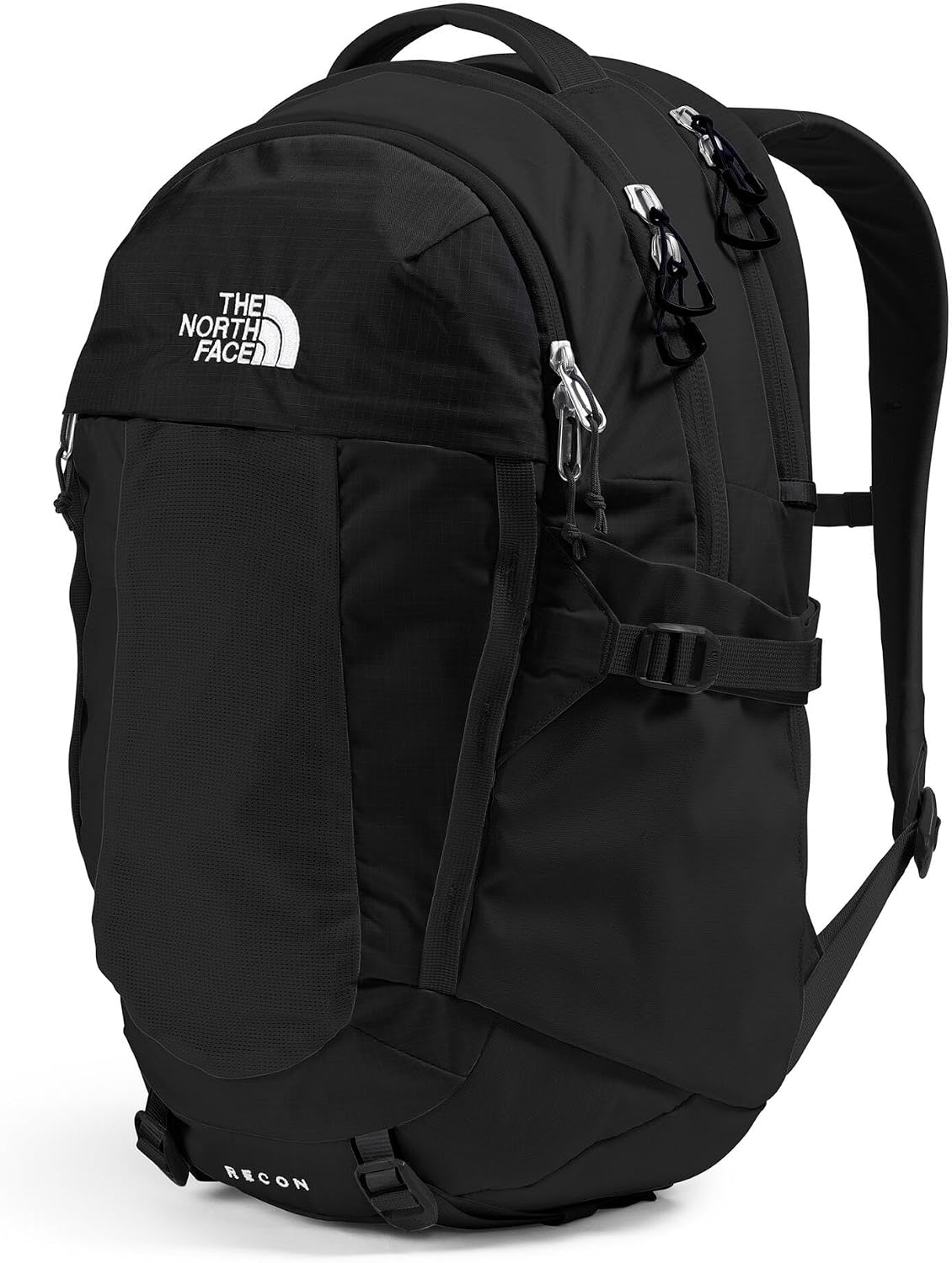 The North Face Women's Recon Everyday Laptop Backpack - Commuter Travel Bag, 18' Laptop Sleeve, Water-Repellent, TNF Black/TNF Black-NPF, One Size