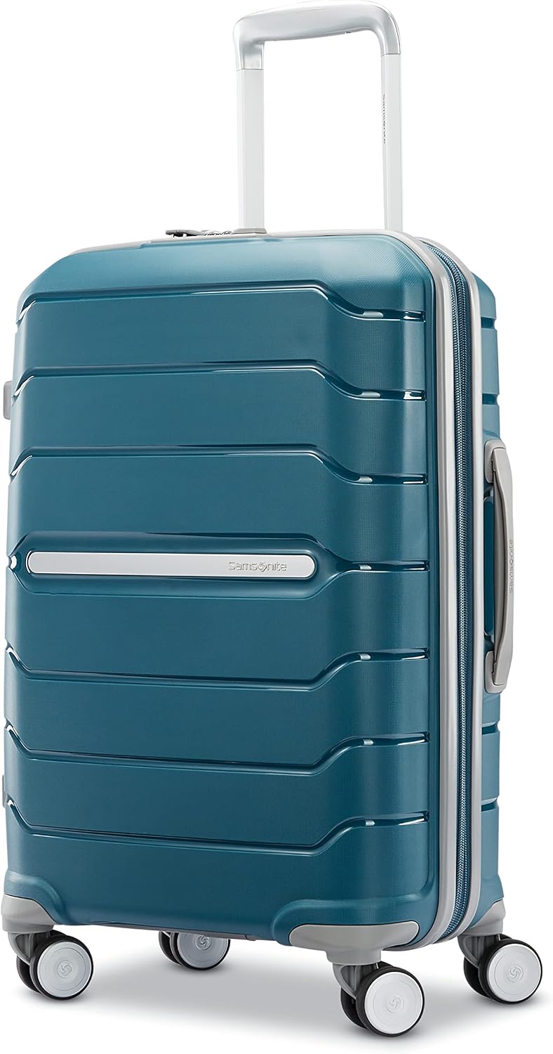 Samsonite Freeform Hardside Carry-On Luggage with Spinner Wheels - Hardshell Suitcase - TSA, Airline-Approved - Expandable Hard Shell, Smooth Rolling Wheels for Lightweight Travel - Dark Teal