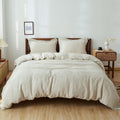 Simple&Opulence 100% Linen Duvet Cover Set, 3 PCS Natural French Flax Linen Duvet Cover Queen Size, Breathable Soft Comfy Linen Bedding Comforter Cover with 2 Pillowcases(Linen, 88'x92')
