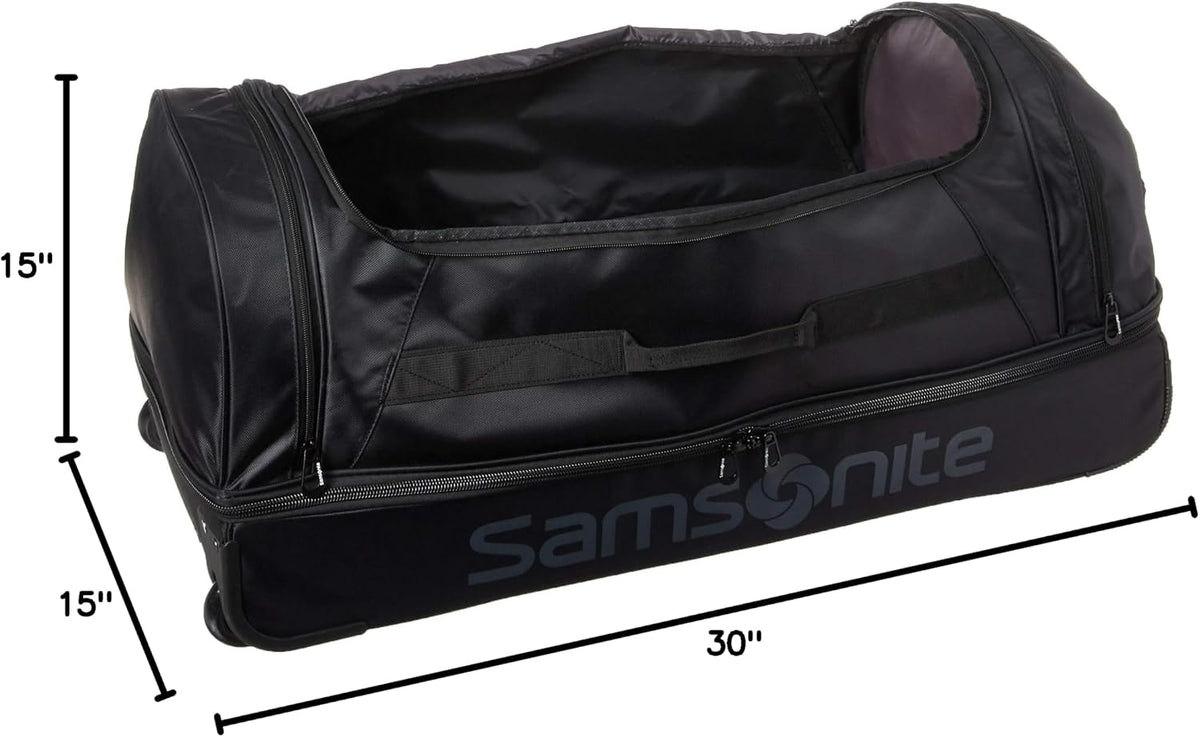 Samsonite Andante 2 Wheeled Duffel Bag – 32-Inch Durable Rolling Luggage with Inline Skate Wheels, Push-Button Handle & Spacious Compartments – Travel-Friendly and Lightweight - All Black