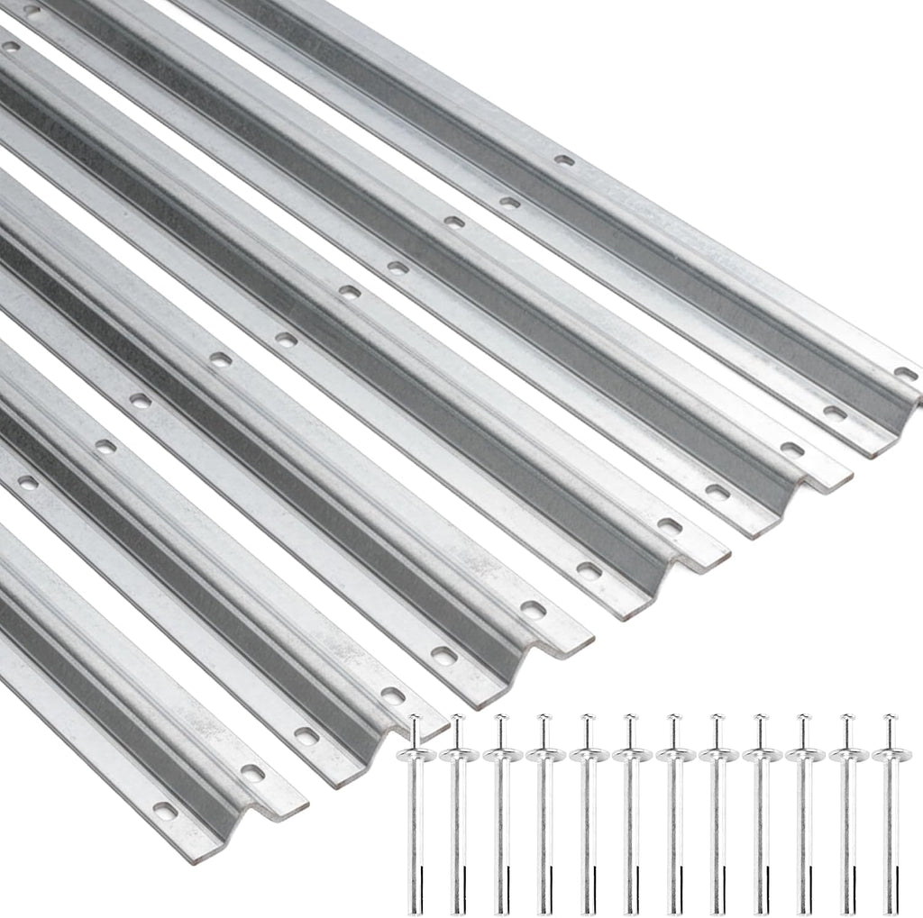 36 Ft V-Track Galvanized Inverted V Track with Hammer Drive in Anchors for Sliding Rolling Chain Rack Driveway Gate, Heavy Duty Sliding Driveway Gate Track