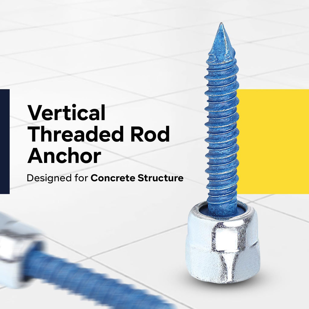Everflow Sammys 8058957-100 CST 200 1/4 Inch Screw Vertically Threaded Rod Anchor Design for Concrete Structure, Steel, Zinc Finish, Corrosion Resistance, 5/16 x 1-3/4 Inch Screw Length (Pack of 100)