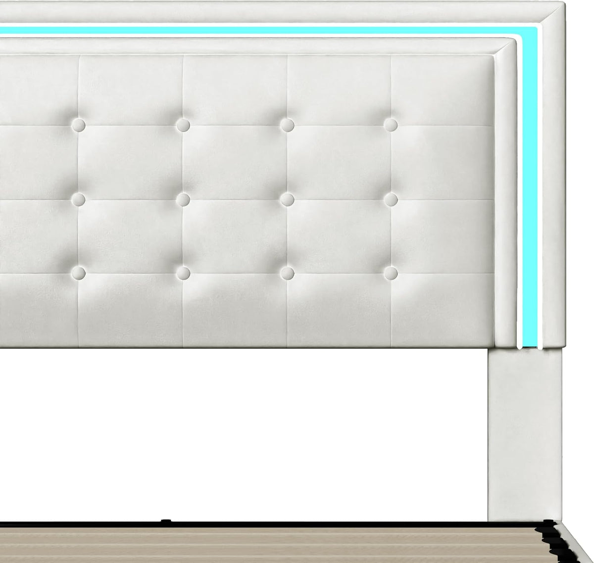 King Size Led Bed Frame with 4 Storage Drawers, Smart Control RGB LED Lights on Headboard, with Remote Control, Upholstered Adjustable Headbaord, Velvet