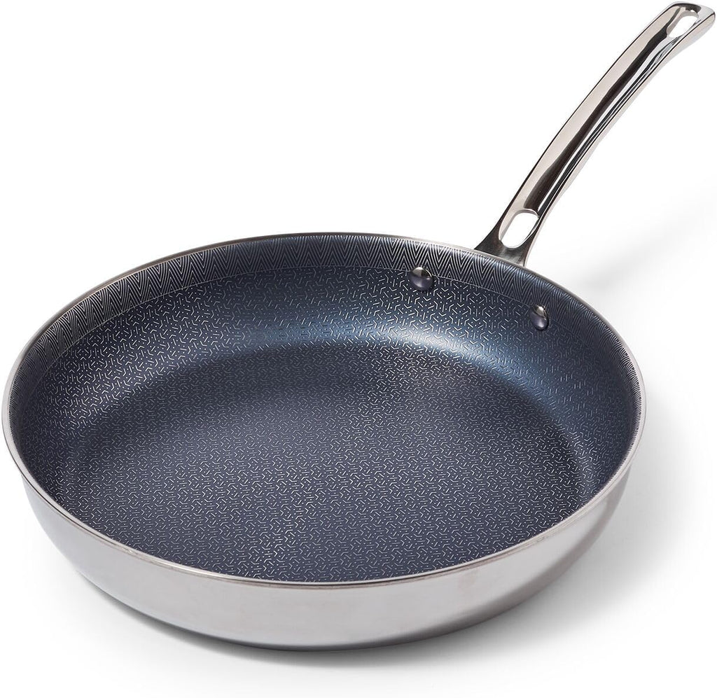 Viking 3-Ply Non Stick Frying Pan, 10 Inch Hybrid Plus Stainless Steel Kitchen Cookware, Silver