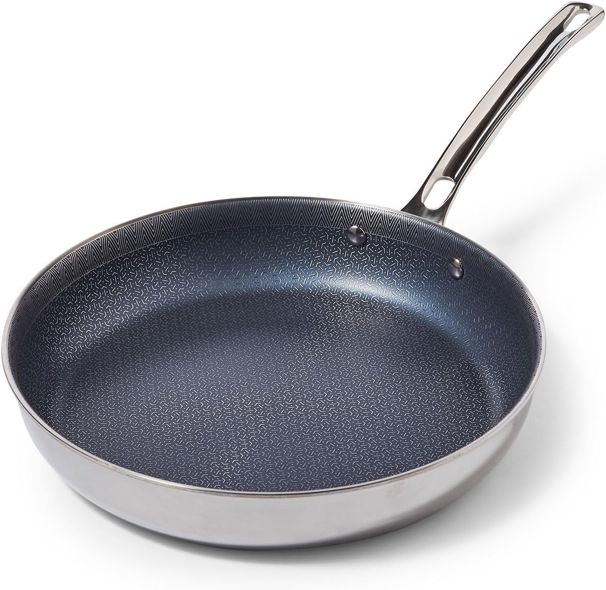 Viking 3-Ply Non Stick Frying Pan, 10 Inch Hybrid Plus Stainless Steel Kitchen Cookware, Silver
