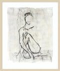 Amanti Art Framed Wall Art Print 33x28 Embellished Nude Contour Sketch II by Ethan Harper, Abstract Wall Art, Modern Contemporary Decor, Large Poster Painting Artwork for Living Room, Bedroom,
