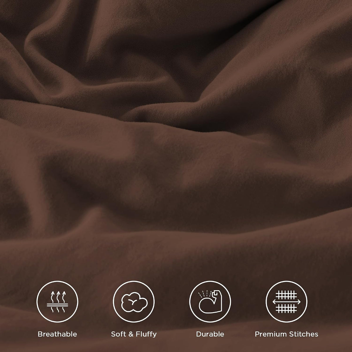 Andency Brown Super King Plus Comforter Set (128x120Inch), 3 Pieces Ruffle Comforter Set with 2 Pillowcases, Farmhouse Shabby Chic Lightweight Fluffy Soft Polyester All Season Bed Set