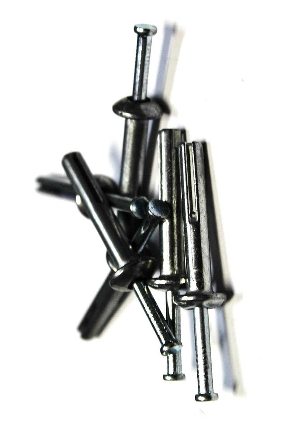 New Versatile Pack of (250) 1/4' x 1-1/2' Hammer Drive Concrete Anchor - Zinc Multi-Purpose Comprehensive Hardware Fastener Assortment Kit TRINNM03056