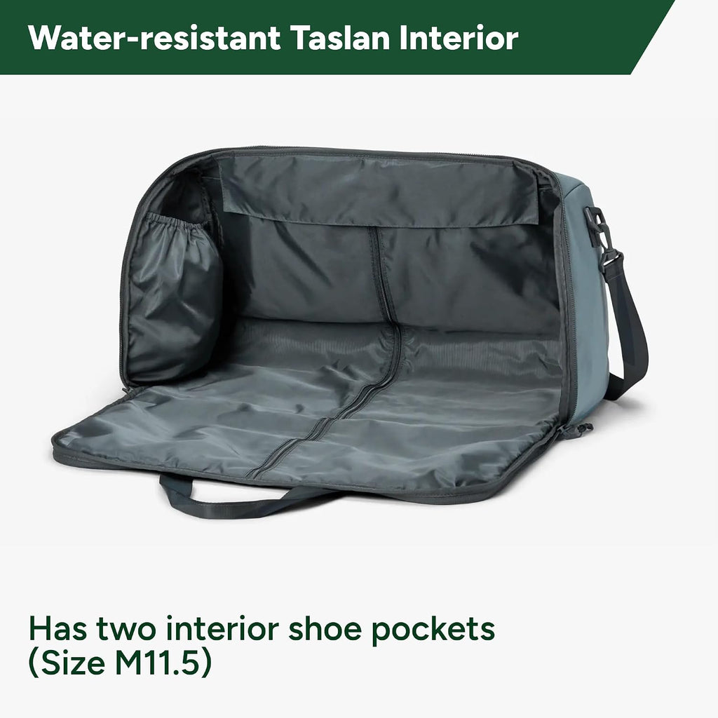 Halfday Convertible 2-in-1 Garment Duffel Weekender Bag 40L: Wrinkle-Free Travel (Hanging Suit Compartment, Shoe Pockets, Trolley Sleeve), Durable & Water-Resistant Carry-on, Coast
